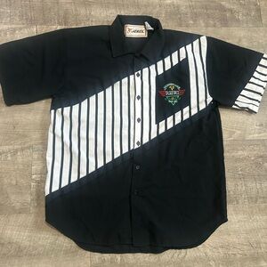 Vintage 90s Hip Hop Task Force‎ Striped Shirt Jekel Sportswear Mens Medium